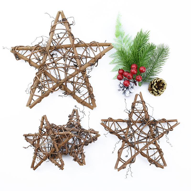 Christmas Wreath Fake - 10/15/20cm Artificial Flowers for Wall Rattan