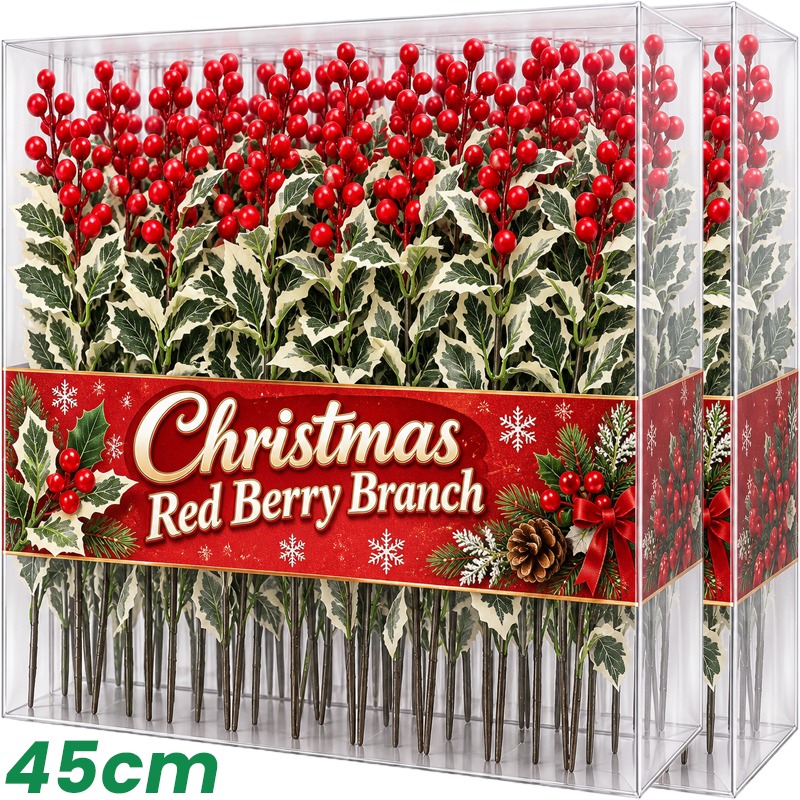 45cm Simulated Red Berry Plant - Christmas Wreath Fake recension och pris
