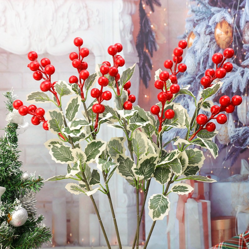 45cm Simulated Red Berry Plant - Christmas Wreath Fake recension och pris