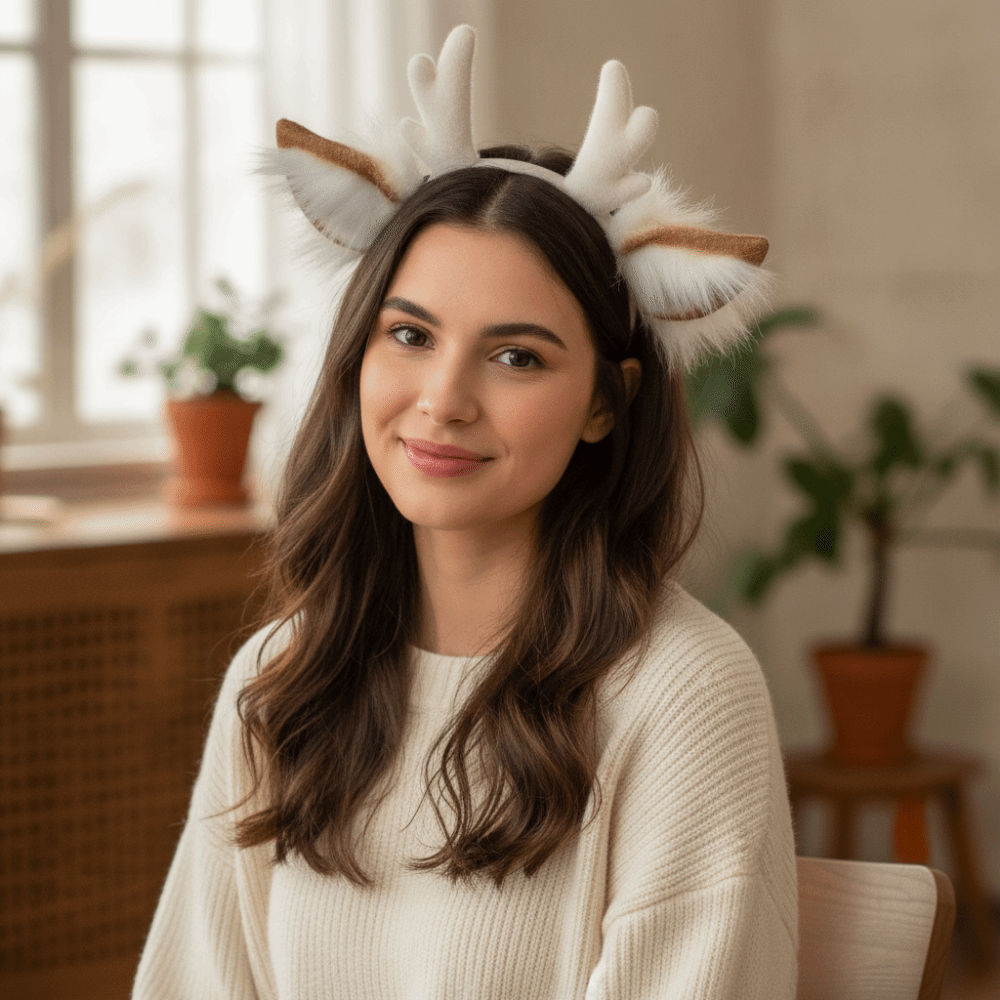Antler Headband Handmade Simul - Reindeer Antlers Headband recension och pris