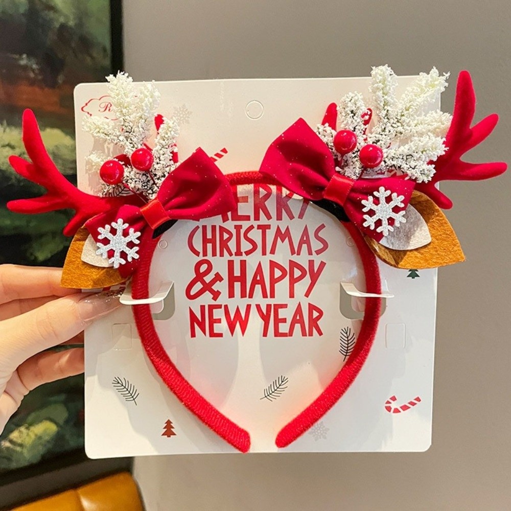 Red Velvet Antler Hairband Vel - Reindeer Antlers Headband recension och pris