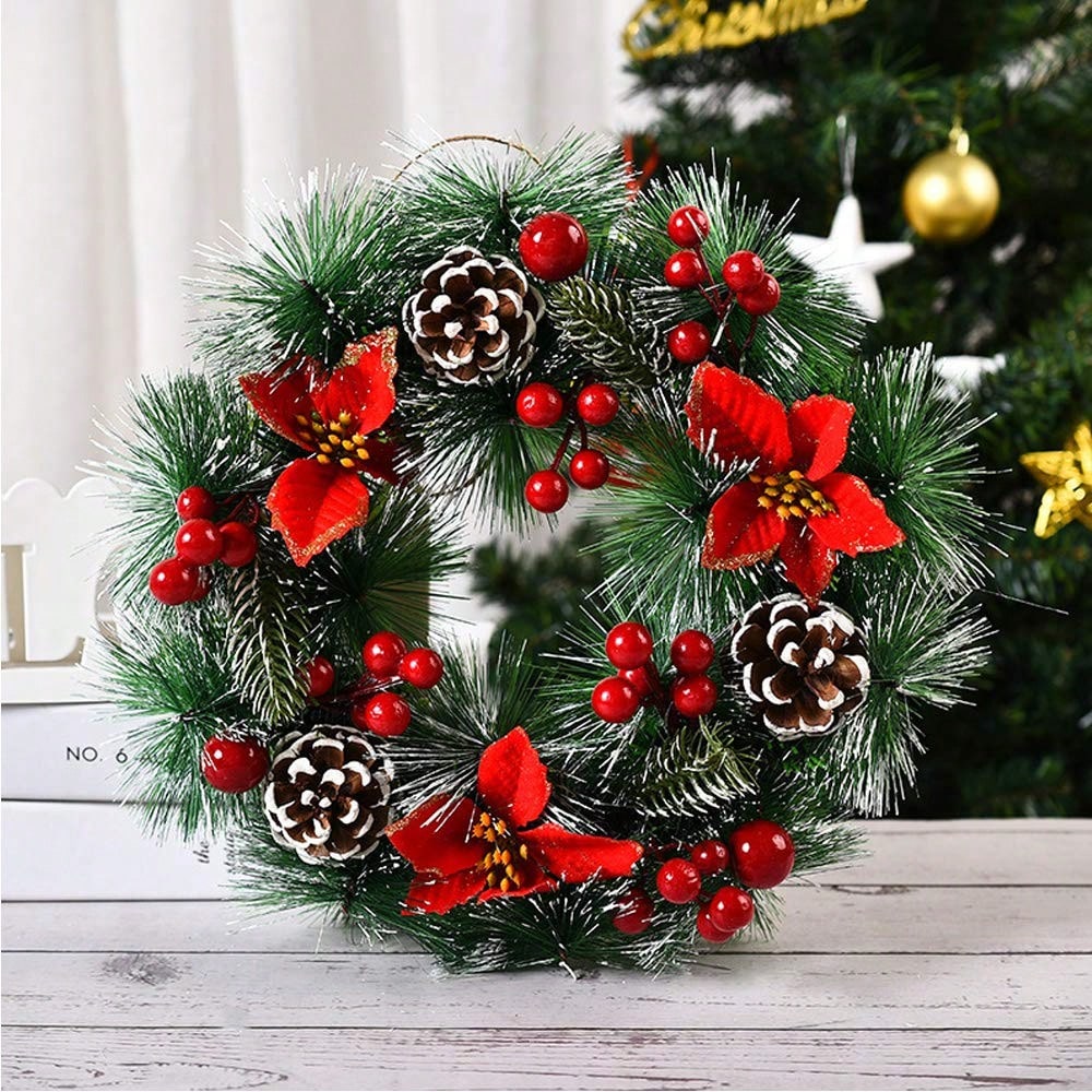 1Pc Christmas Wreath for Front - Christmas Wreath Fake recension och pris