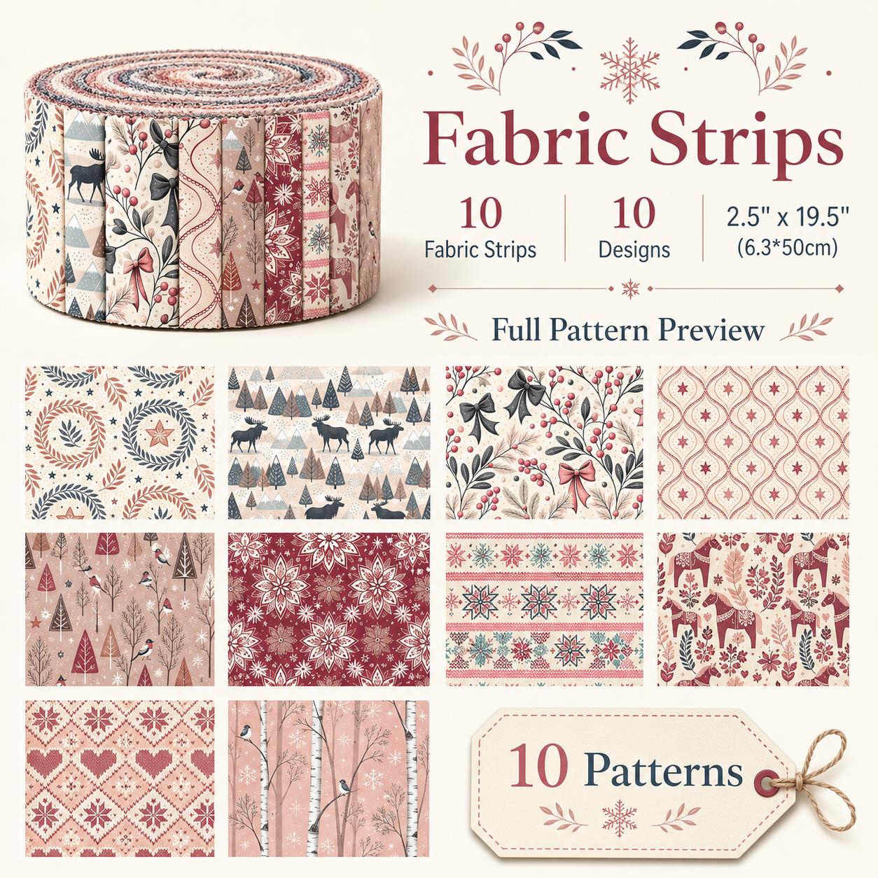 10pcs Christmas Snow Bird Patt - Christmas Table Runner recension och pris