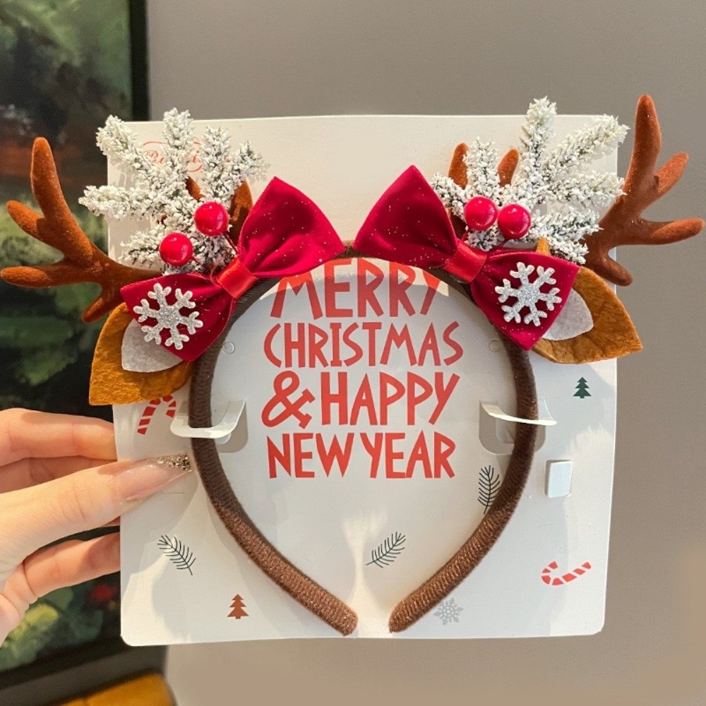 Simple Red Velvet Antler Hairb - Reindeer Antlers Headband recension och pris
