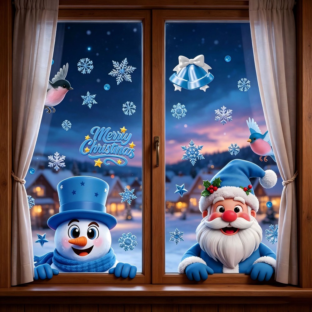 Christmas Window Stickers Wint - Snowflake Window Decal recension och pris