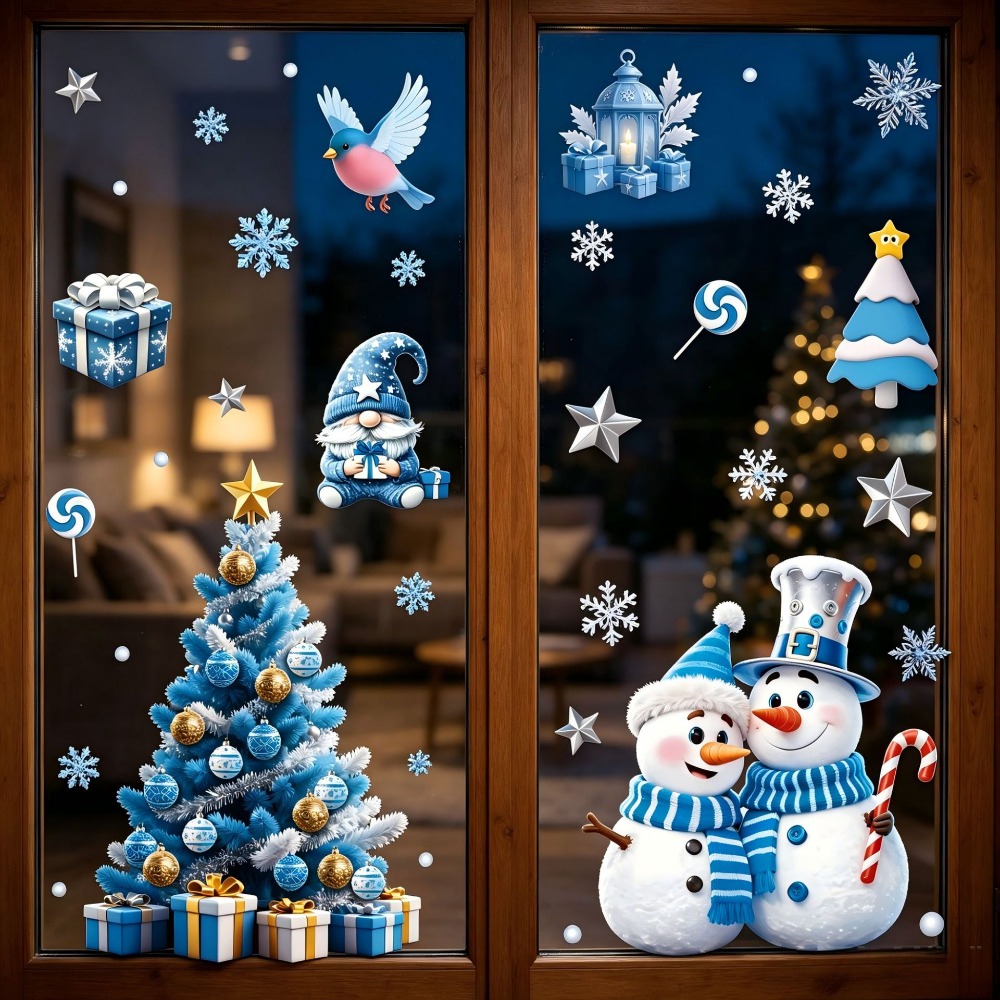Christmas Window Stickers Wint - Snowflake Window Decal recension och pris