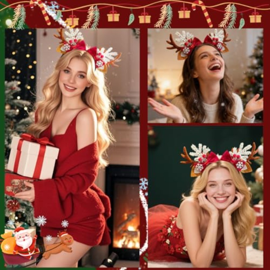 Cute Christmas Headband for Wo - Reindeer Antlers Headband recension och pris