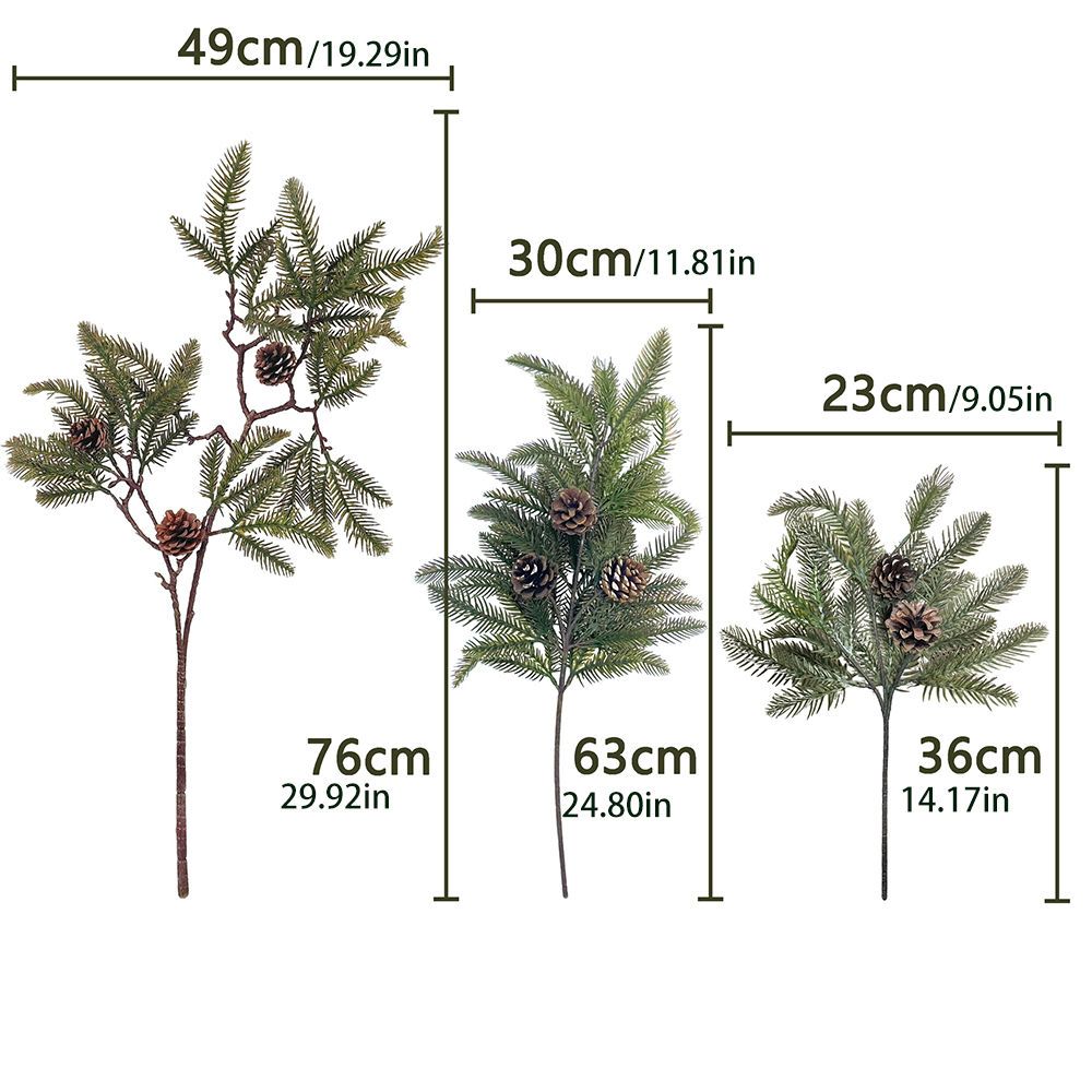 3Pcs Artificial Pine Cone Need - Christmas Wreath Fake recension och pris