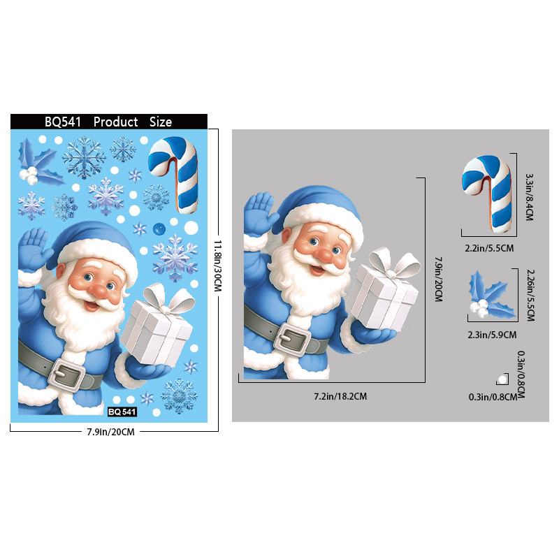 Blue Christmas Window Clings-S - Snowflake Window Decal recension och pris