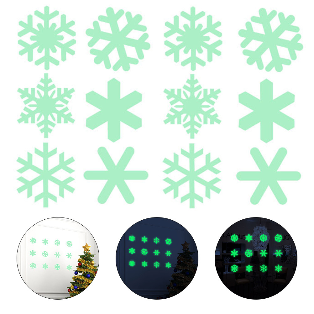 1Set Luminous Snowflake Wall S - Snowflake Window Decal recension och pris