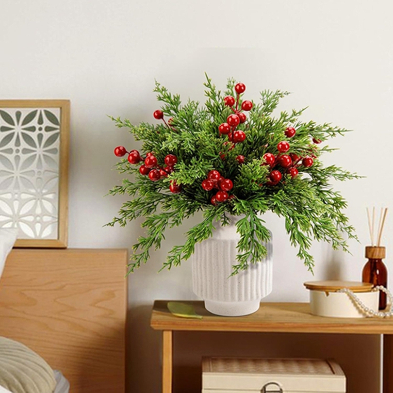 25/50Pcs Artificial Plant Cypr - Christmas Tree Artificial recension och pris