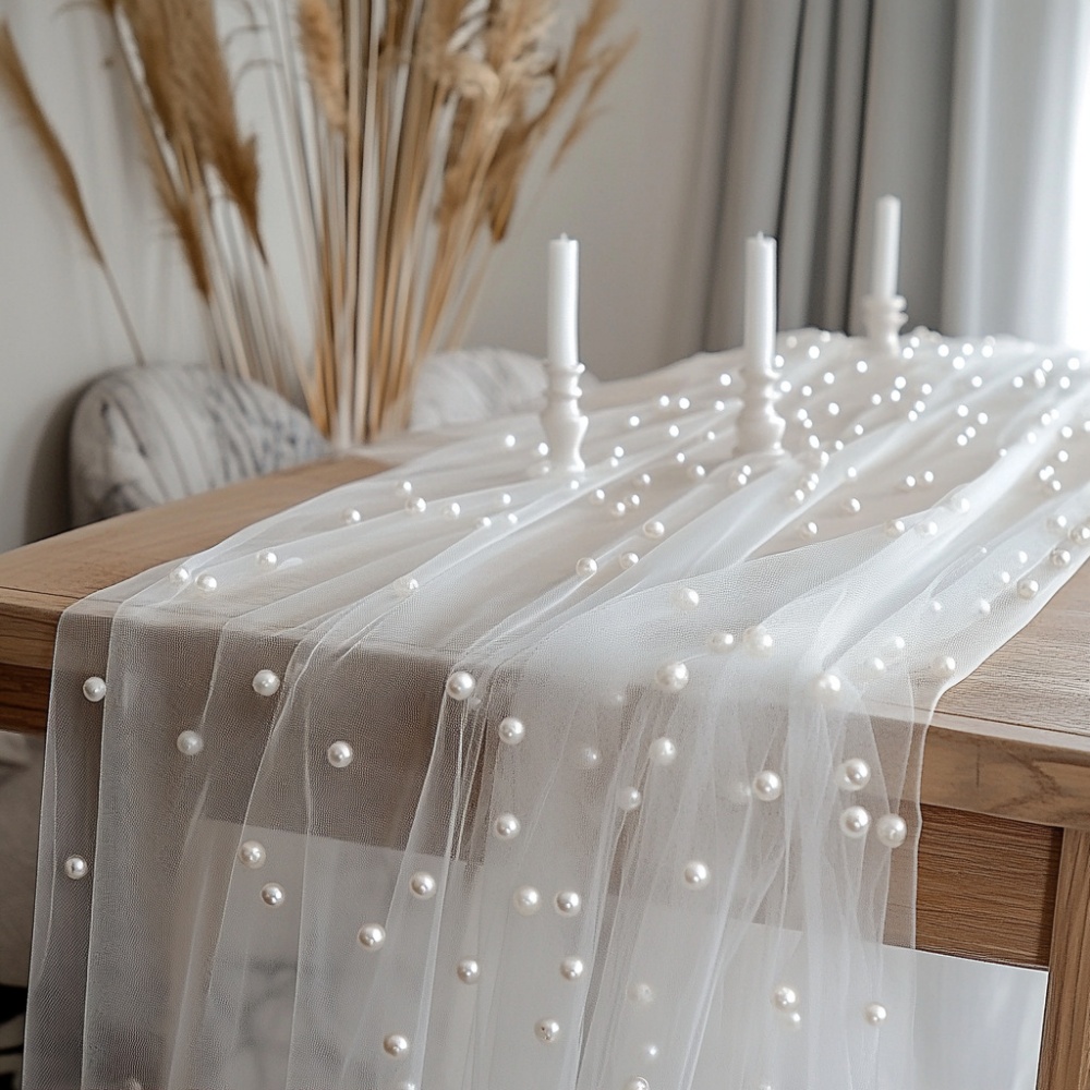 Pearl Chiffon Table Runner 80x - Christmas Table Runner recension och pris