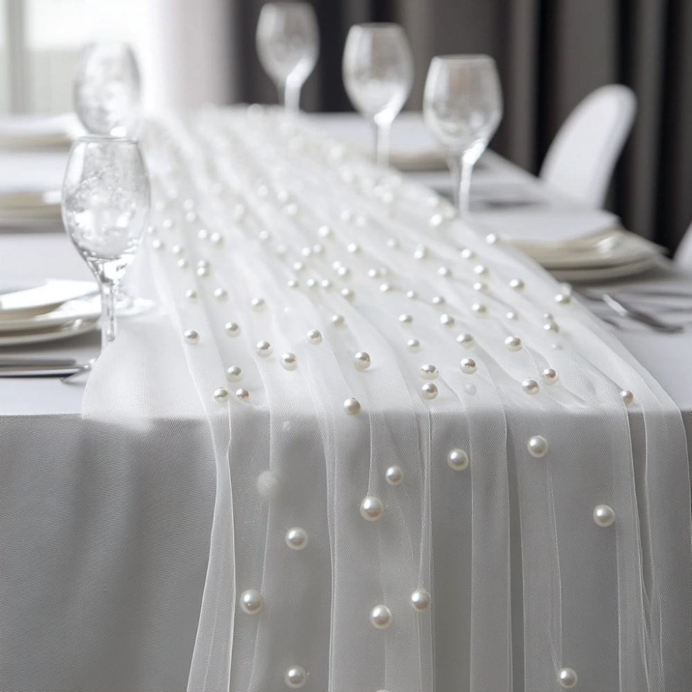 Pearl Chiffon Table Runner 80x - Christmas Table Runner recension och pris